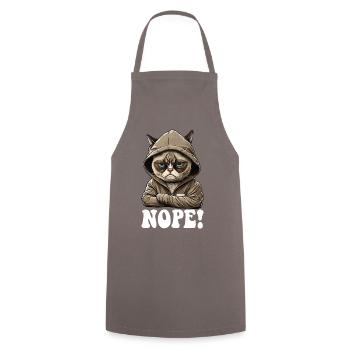 Nope! Neinsager - Mitarbeiter Arbeitskollegen - Kochschürze - Grau - Vorne - AI Model Male 185 dark (185cm)