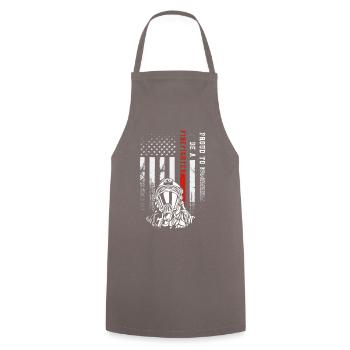 Proud To Be A Firefighter Outfit Feuerwehrmann - Cooking Apron - grey - Front - AI Model Male 185 dark (185cm)