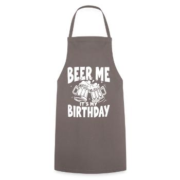 Beer Me Beer c’est mon anniversaire, fête d’équipe et - Tablier de cuisine - gris - Devant - AI Model Male 185 dark (185cm)