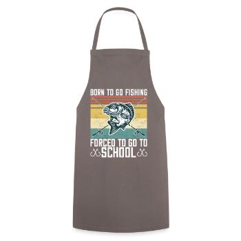 Born To Go Fishing Bass Fish Fisherman Boys - Cooking Apron - grey - Front - AI Model Male 185 dark (185cm)