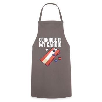 Cornhole est mon cardio cornhole sacs Cornhole - Tablier de cuisine - gris - Devant - AI Model Male 185 dark (185cm)