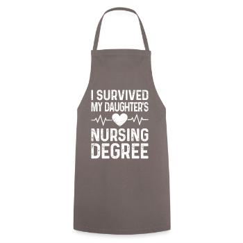 I graduated from nursing school - Cooking Apron - grey - Front - AI Model Male 185 dark (185cm)