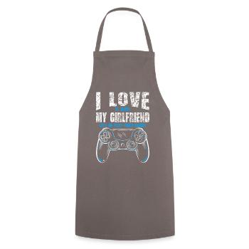 I love it when my girlfriend plays me - Cooking Apron - grey - Front - AI Model Male 185 dark (185cm)