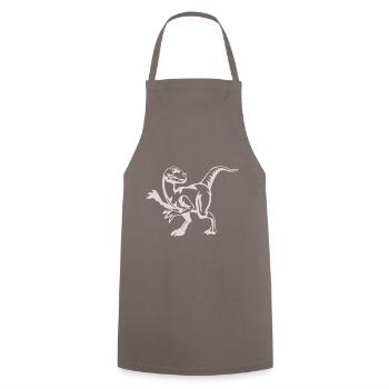 Raptor dinosaur dino gift - Cooking Apron - grey - Front - AI Model Male 185 dark (185cm)