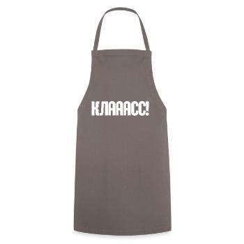 Spruch auf Russisch für Russian Russak Outfit - Kochschürze - Grau - Vorne - AI Model Male 185 dark (185cm)