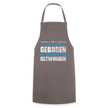 Zum Zocken geboren zum Arbeiten gezwungen - Kochschürze - Grau - Vorne - AI Model Male 185 dark (185cm)