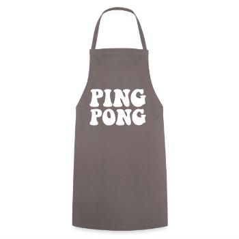 Ping Pong outfit with table tennis bat - Cooking Apron - grey - Front - AI Model Male 185 dark (185cm)