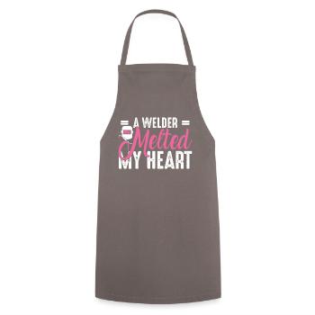 Welder outfit for welders - Cooking Apron - grey - Front - AI Model Male 185 dark (185cm)