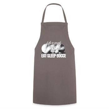 Eat Sleep Bocce Ball Set avec Jack Bocci Game - Tablier de cuisine - gris - Devant - AI Model Male 185 dark (185cm)
