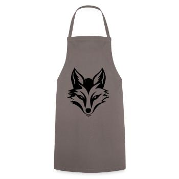 Fuchs Kopf Silhouette - Kochschürze - Grau - Vorne - AI Model Male 185 dark (185cm)