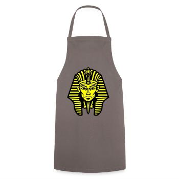 Pharao Totenkopf - Kochschürze - Grau - Vorne - AI Model Male 185 dark (185cm)