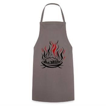 Grill Flame Meat Bbq - Tablier de cuisine - gris - Devant - AI Model Male 185 dark (185cm)