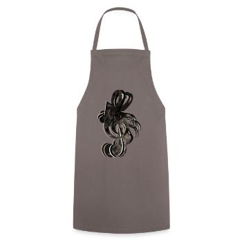 Notenschlüssel Noten - Kochschürze - Grau - Vorne - AI Model Male 185 dark (185cm)