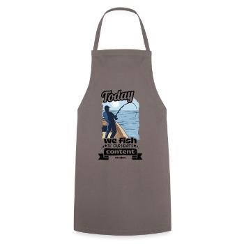 Angler Fisherman Fishing Fishing Fishing Rod Gift - Cooking Apron - grey - Front - AI Model Male 185 dark (185cm)