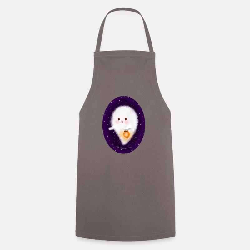 Ghost with lantern - Cooking Apron - grey
