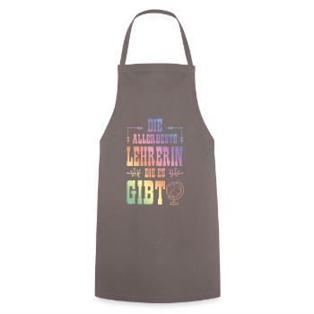 Allerbeste Lehrerin - Kochschürze - Grau - Vorne - AI Model Male 185 dark (185cm)
