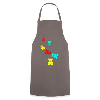 Teddy bear bear - Cooking Apron - grey - Front - AI Model Male 185 dark (185cm)