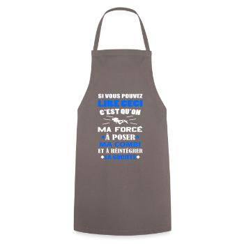 Si vous pouvez lire ceci t-shirt plongée cadeau - Tablier de cuisine - gris - Devant - AI Model Male 185 dark (185cm)