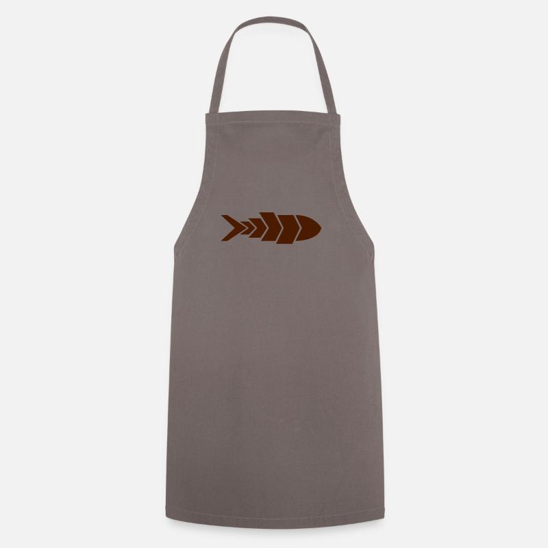 Minimalist Fish Arrow | Fish Arrow Design - Cooking Apron - grey