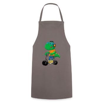 Dino Scooter Dino Liebhaber Lustige Geschenkidee - Kochschürze - Grau - Vorne - AI Model Male 185 dark (185cm)