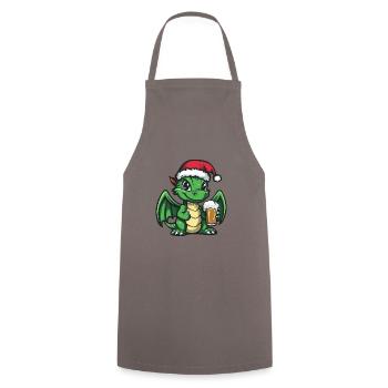 Drache Bier Xmas Weihnachten - Kochschürze - Grau - Vorne - AI Model Male 185 dark (185cm)