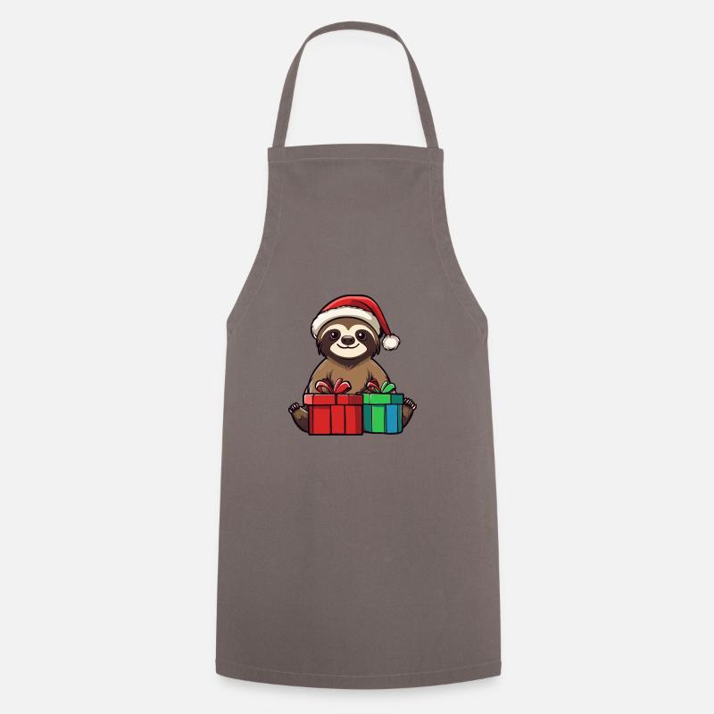 Faultier Weihnachten Geschenke - Kochschürze - Grau