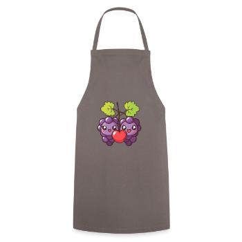 Raisins Couple Amour Coeur Saint Valentin - Tablier de cuisine - gris - Devant - AI Model Male 185 dark (185cm)