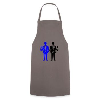 Groom Party Wedding Bachelor - Cooking Apron - grey - Front - AI Model Male 185 dark (185cm)