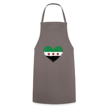 Syrien Flagge in Herz Flaggenherz - Kochschürze - Grau - Vorne - AI Model Male 185 dark (185cm)