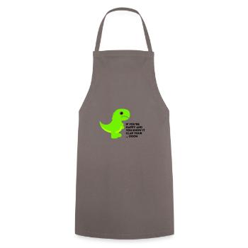 T-Rex clap your hands - Cooking Apron - grey - Front - AI Model Male 185 dark (185cm)