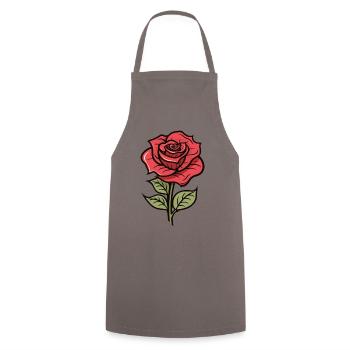 Fleur d’amour rose - Tablier de cuisine - gris - Devant - AI Model Male 185 dark (185cm)