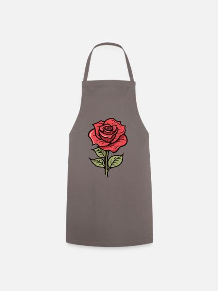 Rose Liebe Blume - Kochschürze - Grau