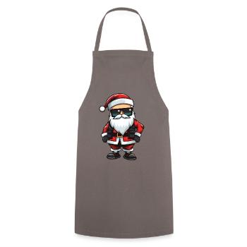 Santa Claus Cool Santa Christmas - Cooking Apron - grey - Front - AI Model Male 185 dark (185cm)