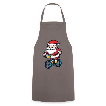 Weihnachtsmann Fahrrad Comic Weihnachten - Kochschürze - Grau - Vorne - AI Model Male 185 dark (185cm)