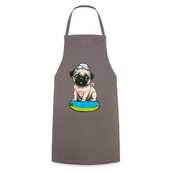 Mops Hund Hunde Seemann Matrose Moin Kinder Kind - Kochschürze - Grau - Vorne - AI Model Male 185 dark (185cm)