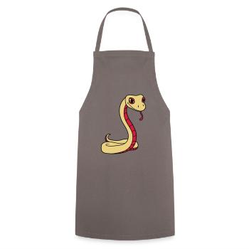 snake face head gecko lizard real reptile - Cooking Apron - grey - Front - AI Model Male 185 dark (185cm)