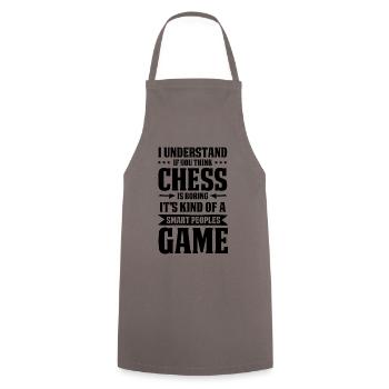 schachspiel chess - Kochschürze - Grau - Vorne - AI Model Male 185 dark (185cm)