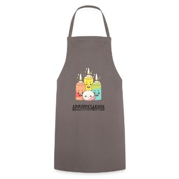 Anniversarock - Tablier de cuisine - gris - Devant - AI Model Male 185 dark (185cm)