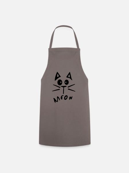 MEOW txt noir minou face-2 - Tablier de cuisine - gris