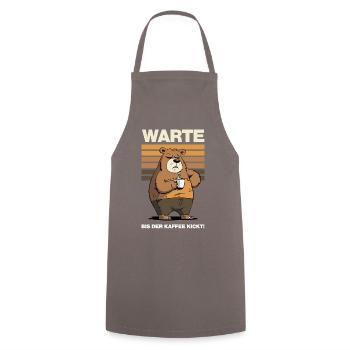 Warte Bis Der Kaffee Kickt - hell - Kochschürze - Grau - Vorne - AI Model Male 185 dark (185cm)