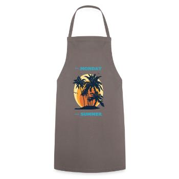 Less Monday, more summer. - Cooking Apron - grey - Front - AI Model Male 185 dark (185cm)