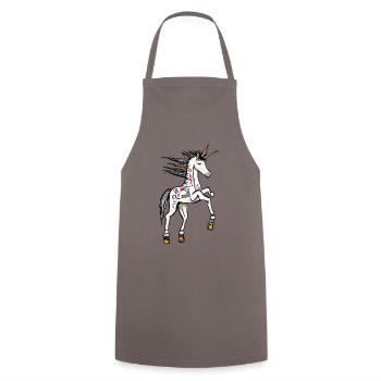 Tee shirt sweat "La Licorne Urbaine Colorée - Tablier de cuisine - gris - Devant - AI Model Male 185 dark (185cm)