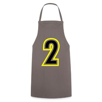 2 Number College - Cooking Apron - grey - Front - AI Model Male 185 dark (185cm)
