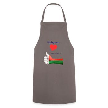 Design Madagascar Île de Beauté XL - Tablier de cuisine - gris - Devant - AI Model Male 185 dark (185cm)