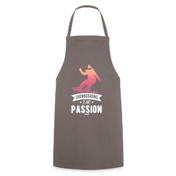 Snowboarding Is My Passion - Cooking Apron - grey - Front - AI Model Male 185 dark (185cm)