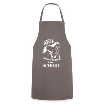 Schule Pferd reiten lustiger Spruch Geschenk - Kochschürze - Grau - Vorne - AI Model Male 185 dark (185cm)