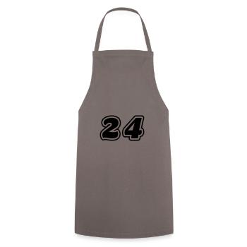 Symbole numérique 24 - Tablier de cuisine - gris - Devant - AI Model Male 185 dark (185cm)