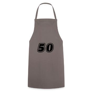 50 number symbol - Cooking Apron - grey - Front - AI Model Male 185 dark (185cm)