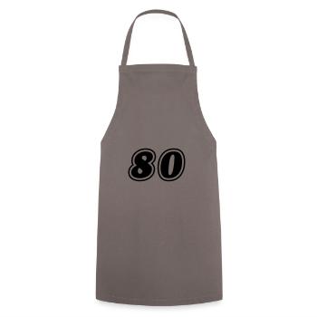 80 Zahl Symbol - Kochschürze - Grau - Vorne - AI Model Male 185 dark (185cm)