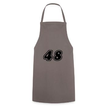 48 Zahl symbol - Kochschürze - Grau - Vorne - AI Model Male 185 dark (185cm)